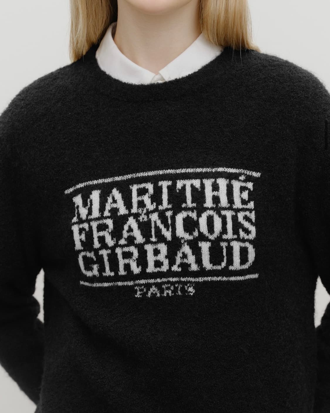 마리떼 프랑소와 저버 부클 클래식 로고 니트 블랙 S 새상품 상품이미지3