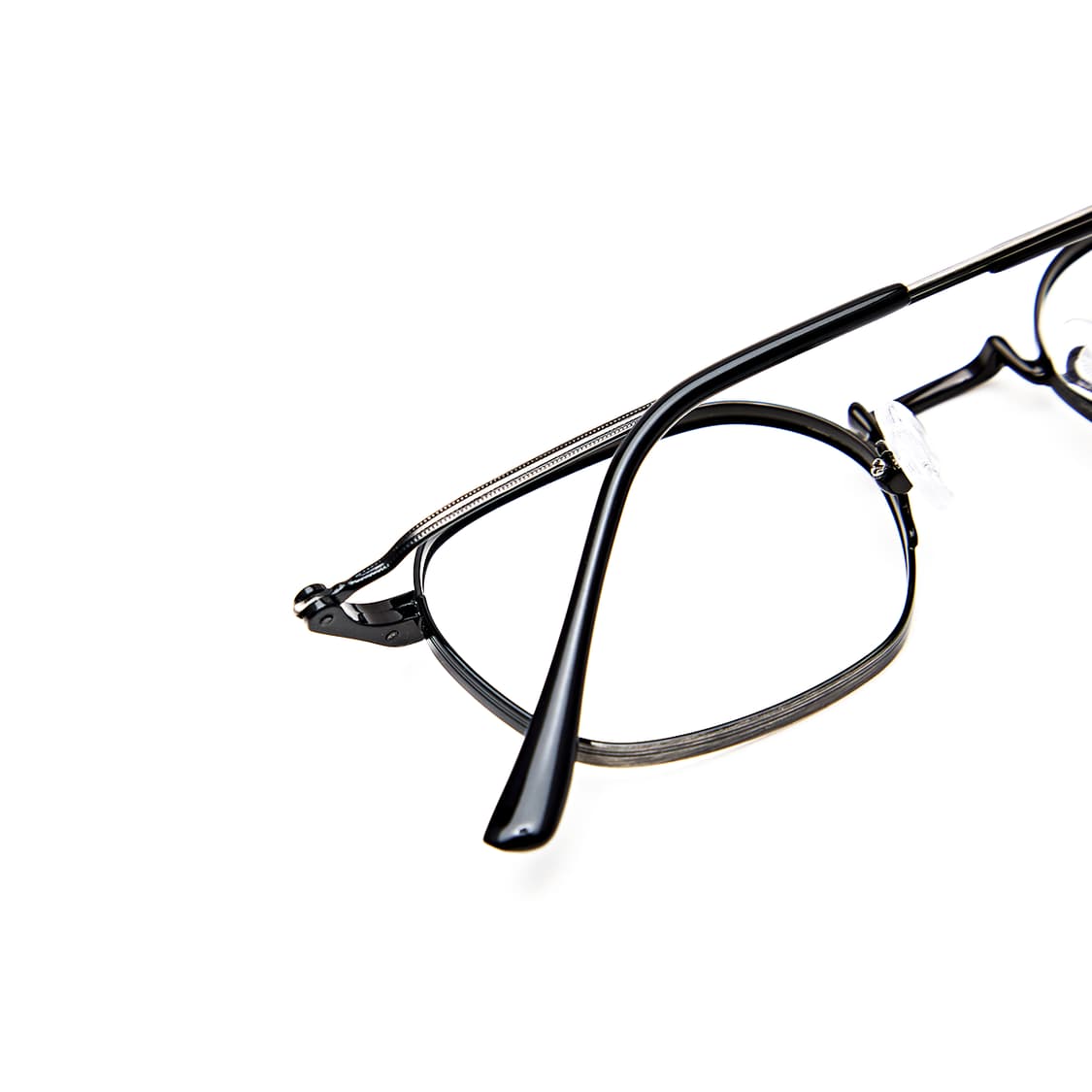 워시드블랙 컬러의 45사이즈 스퀘어 안경 상품이미지5