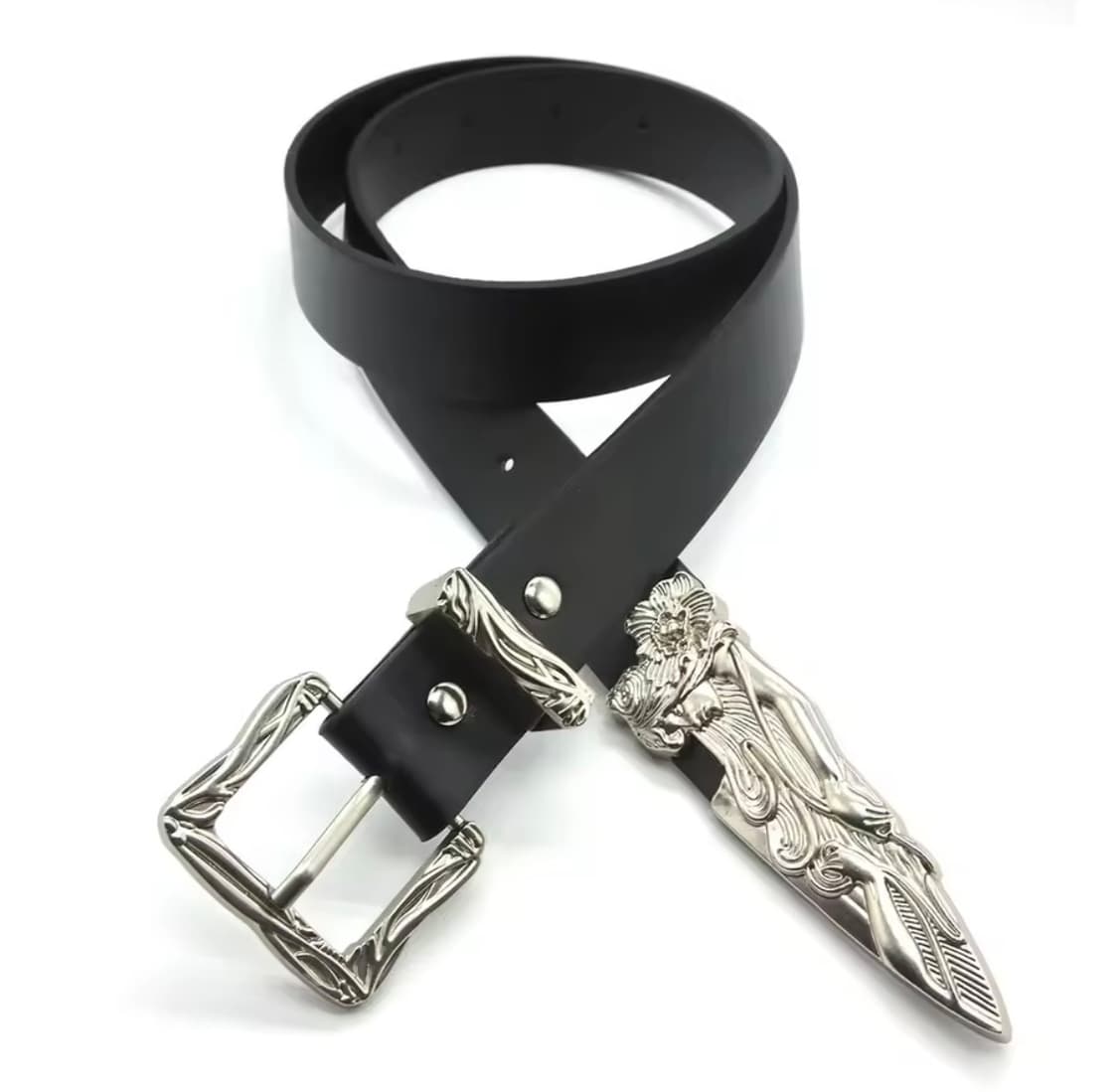 Gothic Dagger Buckle Leather Belt 상품이미지1