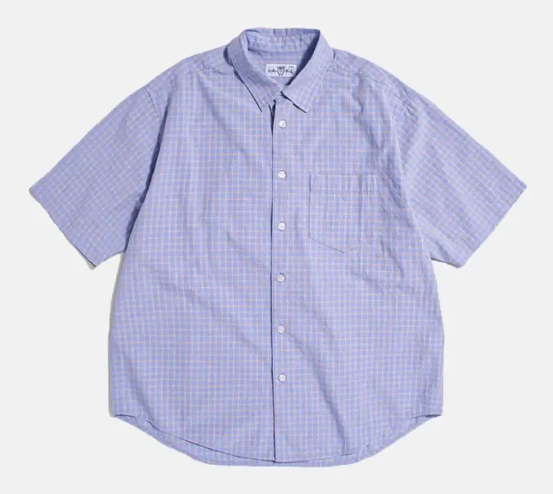 피도디도 체크 하프 셔츠 퍼플 M 상품이미지1