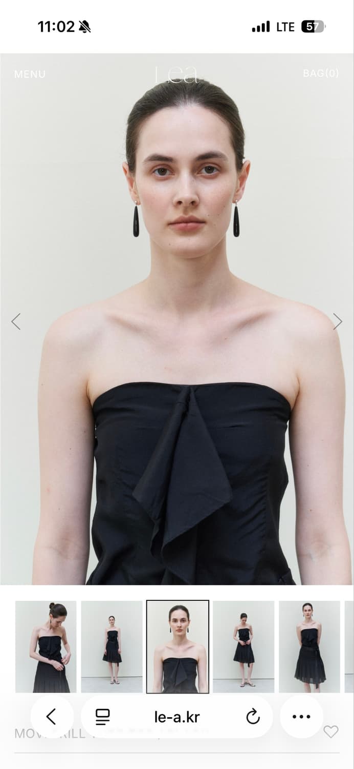 Lea 르에 MOVI FRILL TUBE TOP / BLACK 상품이미지1