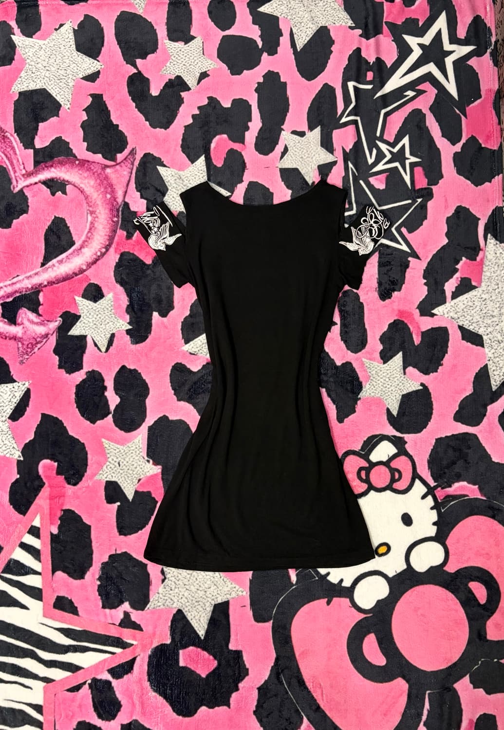 Gothic skull off-shoulder T-shirt 상품이미지2