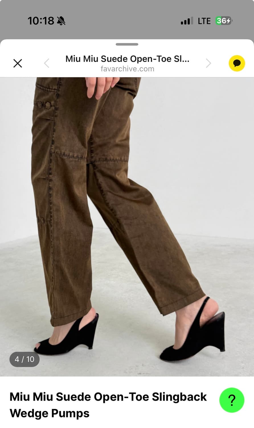 미우미우 스웨이드 오픈토 웨지 슬링백 상품이미지6