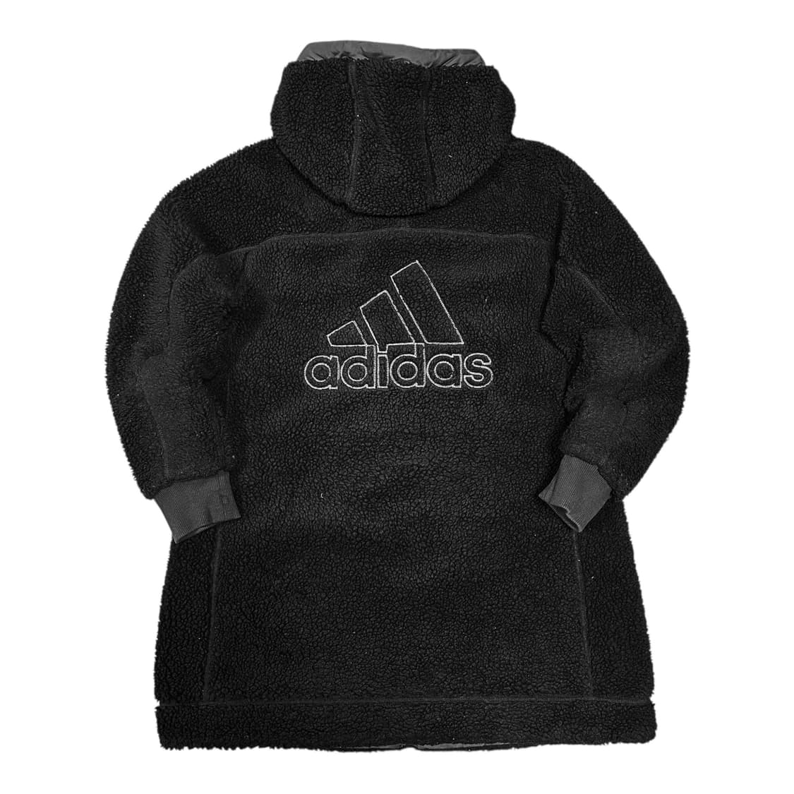 ✨ (바배) 아디다스 리버시블 빅로고 뽀글이 롱 플리스 후드 집업 상품이미지1