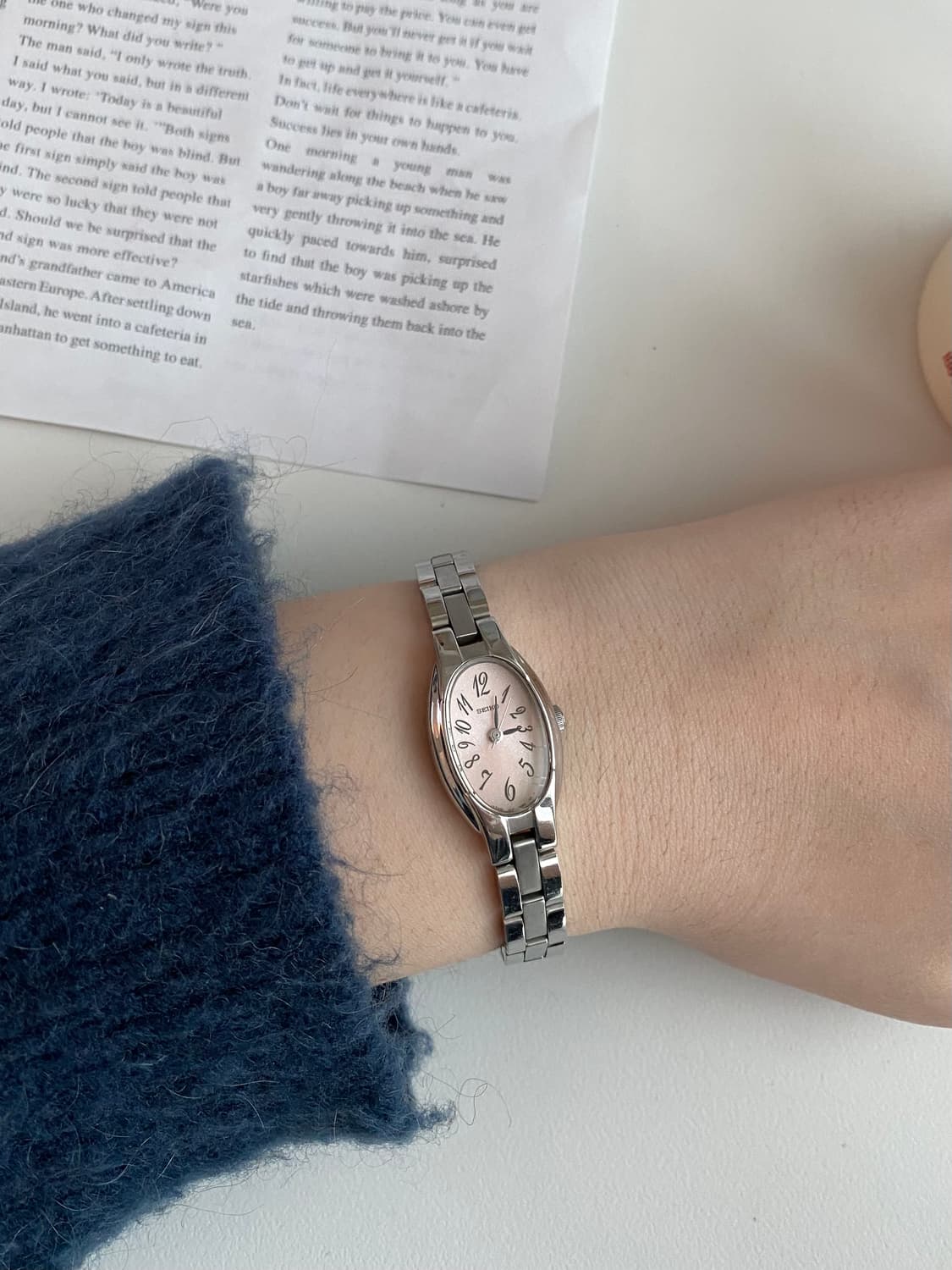 Seiko 세이코 오벌 쿼츠 레이디스 핑크 상품이미지10