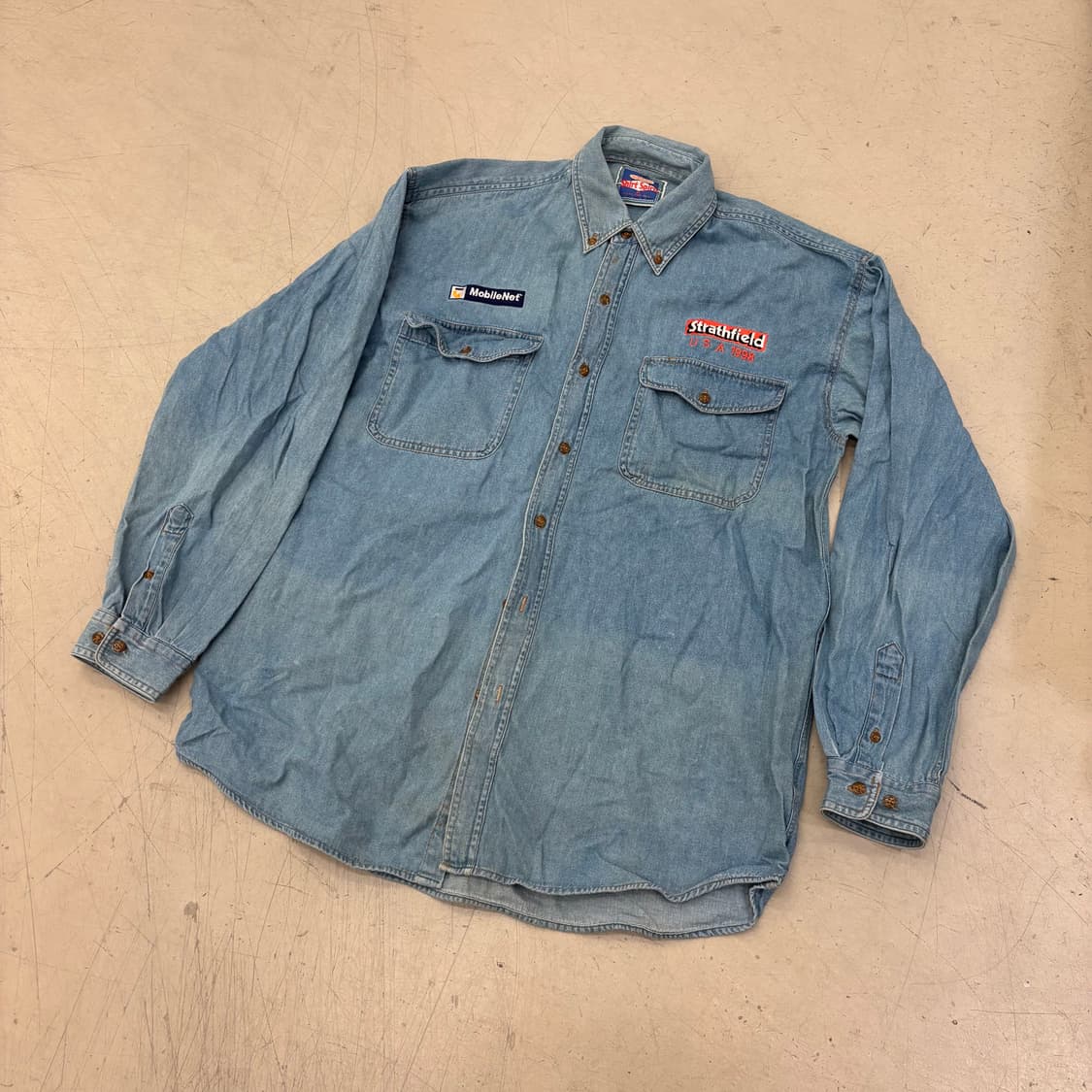 빈티지 패치 데님 셔츠 상품이미지1
