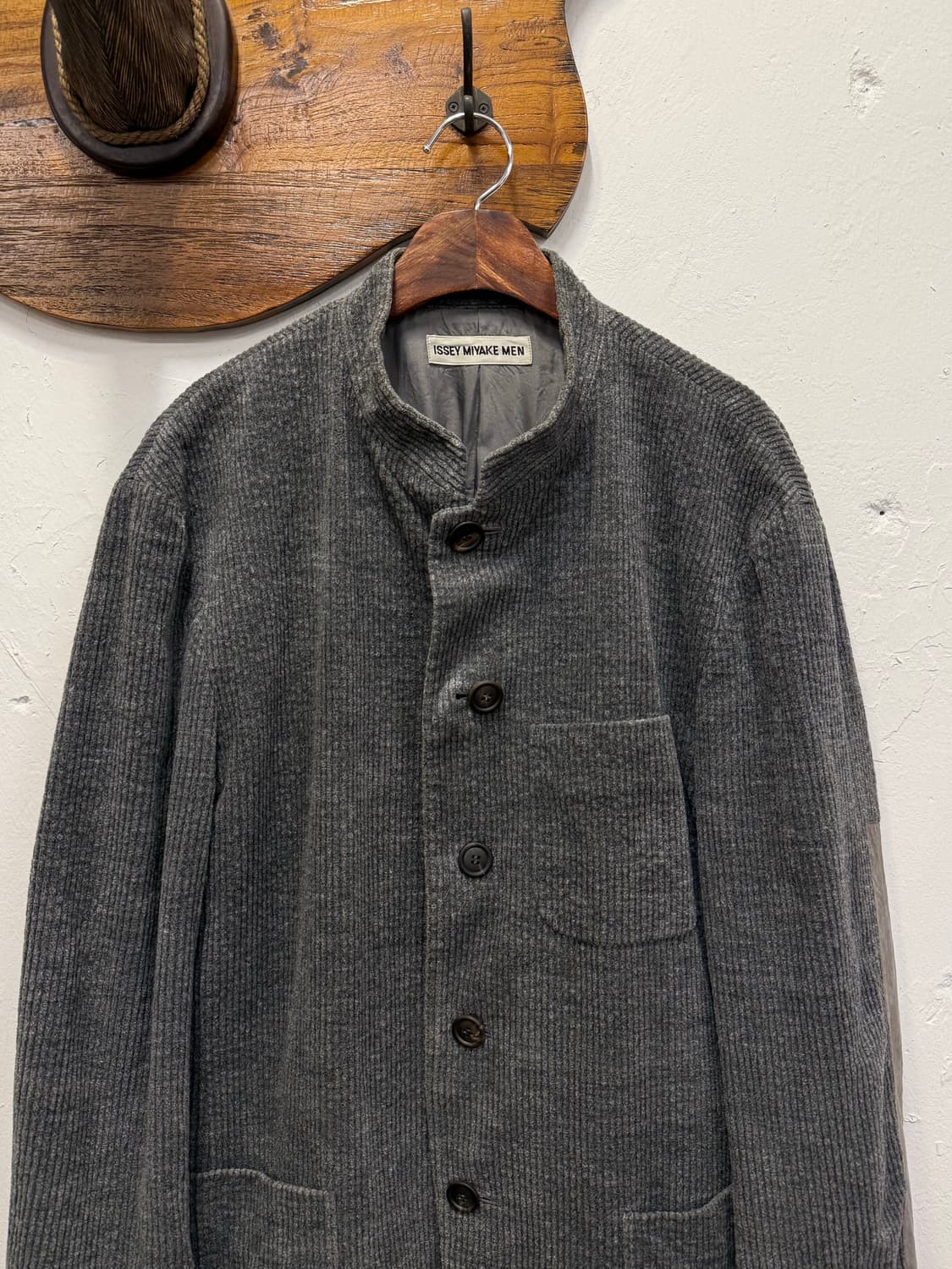 L) ISSEY MIYAKE MEN Wool Ribbed Stand Co 상품이미지2