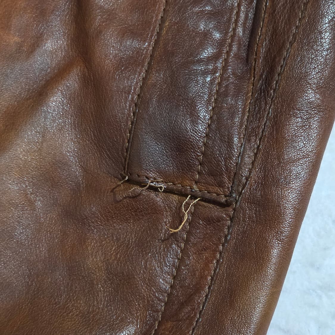 이태리산 리얼레더 브라운 가죽 코트 상품이미지7