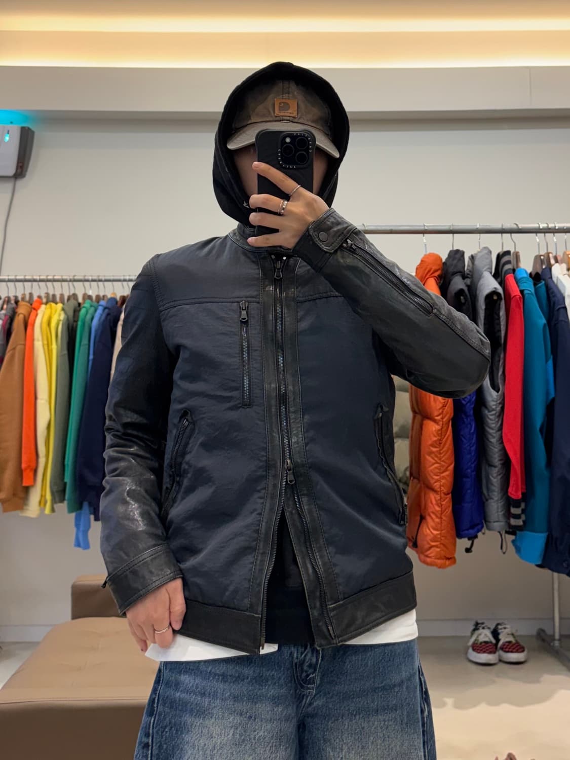 솔리드옴므 하이브리드 레더자켓 상품이미지6