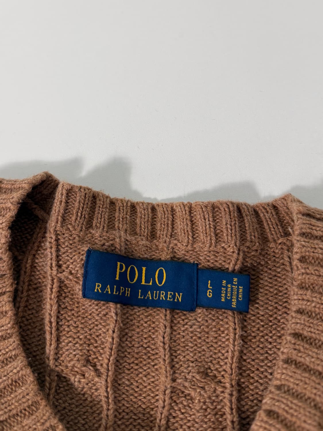 폴로 랄프로렌 루즈핏 신형 카멜 브라운 코튼 꽈배기 니트 상품이미지4