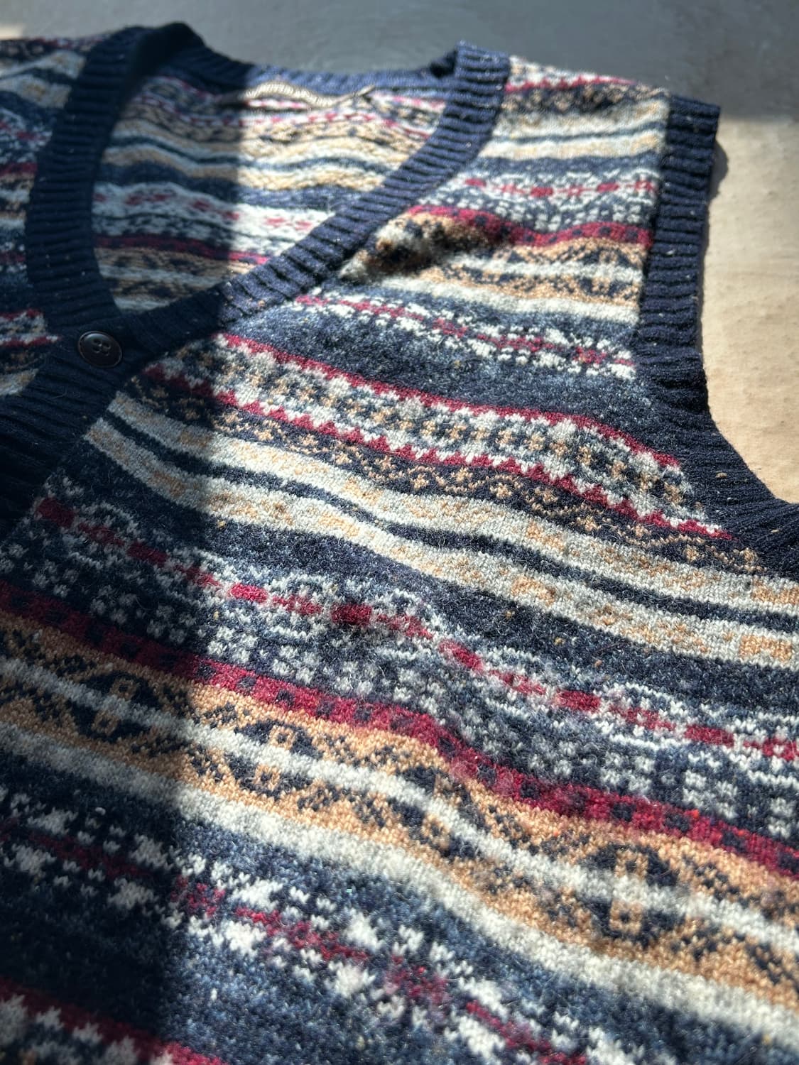 빈티지 페어아일 니트 베스트 상품이미지3