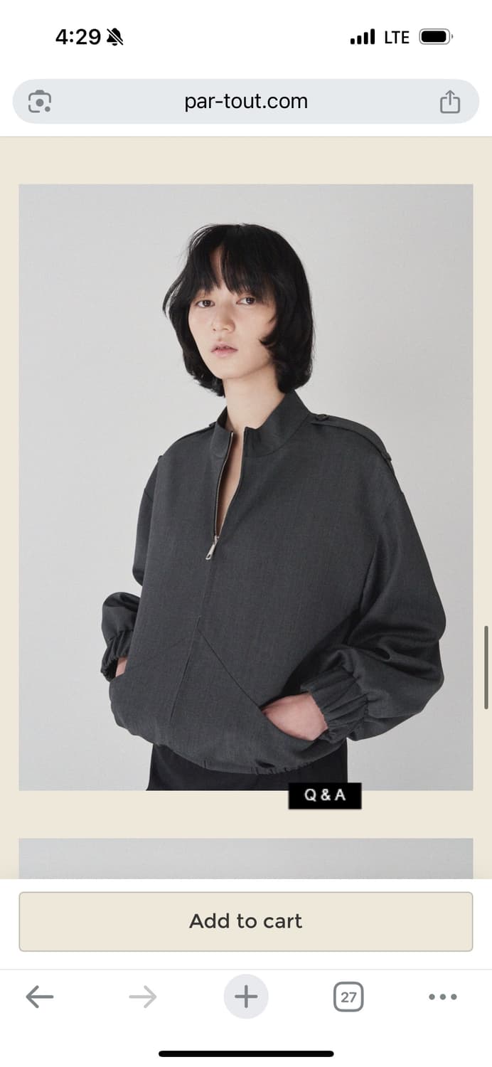 파크투 Urban Bomber 차콜 봄버자켓 상품이미지6