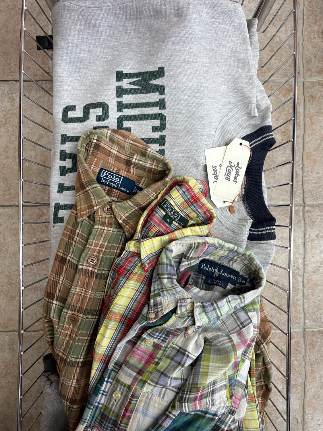 [M] Polo two-pocket brown pattern shirt 상품이미지4