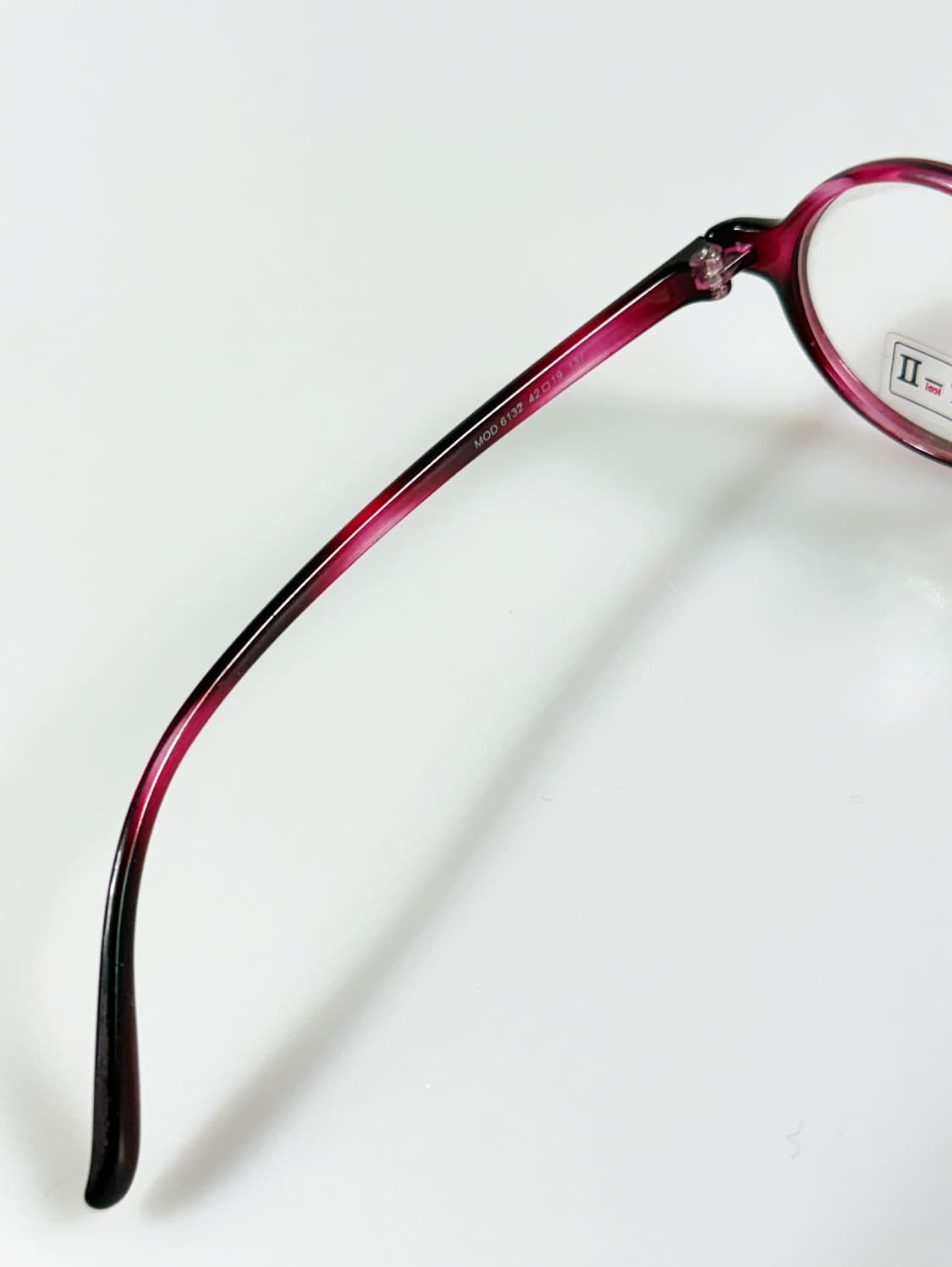 90s OPT II 버건데 뿔테 라운드 아세테이트 빈티지 안경 상품이미지7