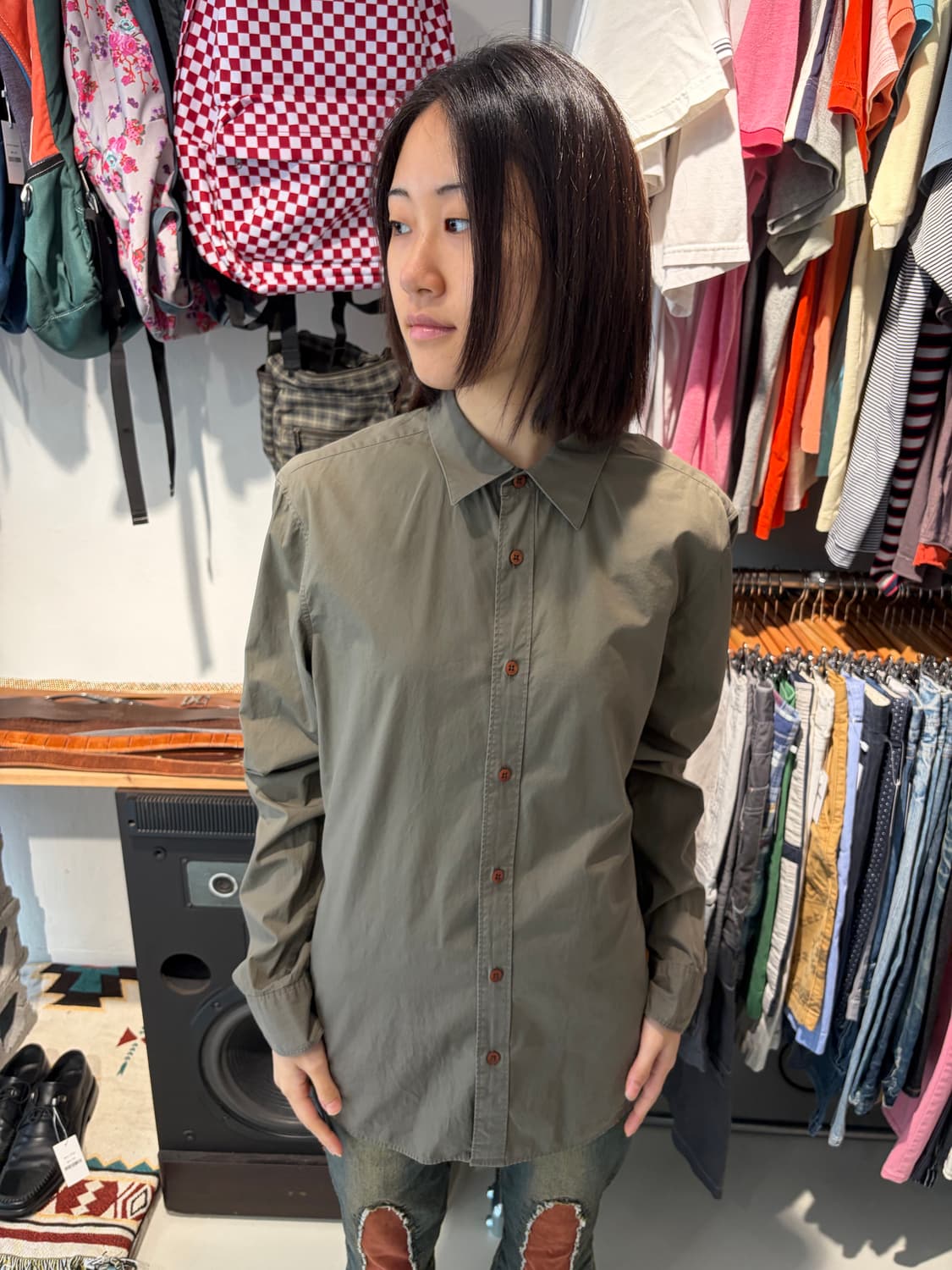 Armani Exchange 올리브 코튼 셔츠 M 상품이미지4