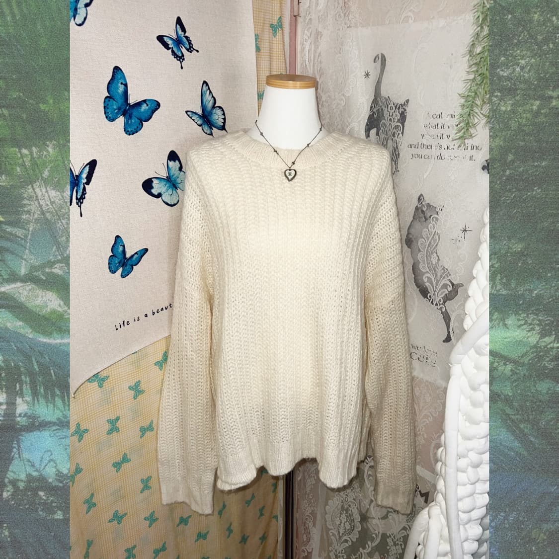 아이보리 오버핏 니트 상품이미지4