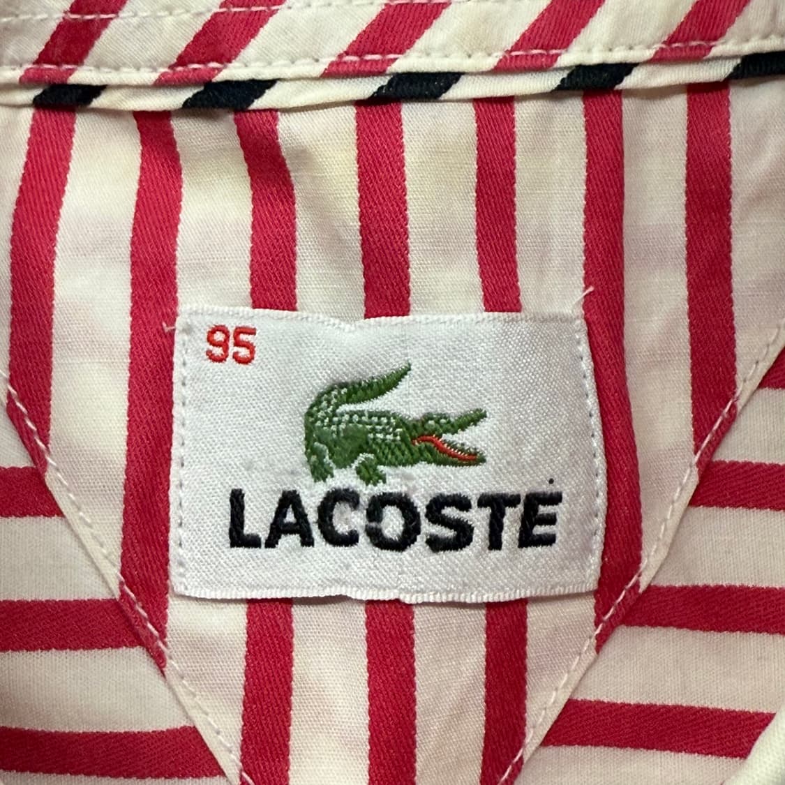 [정품/95] 라코스테 레드 스트라이프 셔츠 b15 상품이미지5