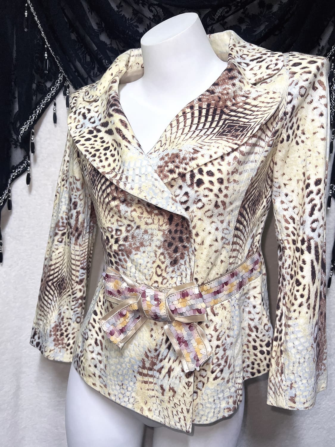 레오파드 호피 지브라 애니멀패턴 자켓 오네갸루 펑크 오리엔탈 핀터 빈티지 상품이미지5