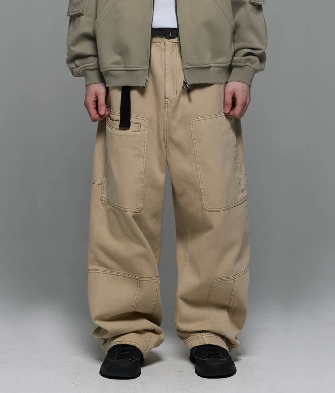 헤더헬렌 리페어 카고 팬츠 베이지 M 상품이미지1