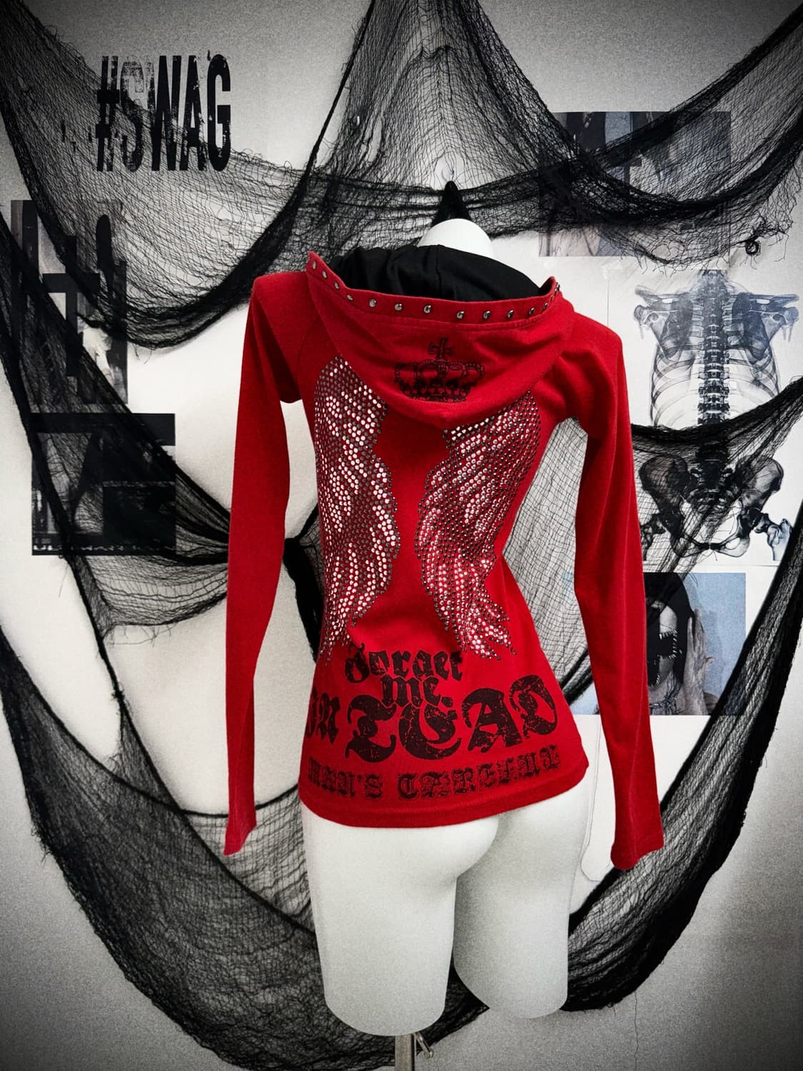 Punk mood beads printing hoodie longslee 상품이미지1