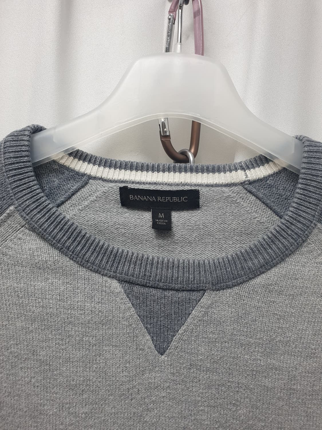 바나나리퍼블릭 그레이 배색 맨투맨 M 상품이미지3