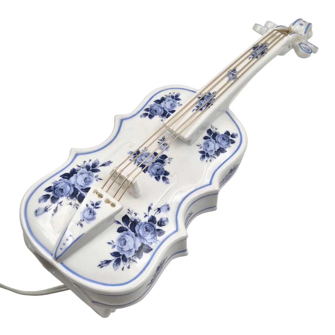70s 이탈리아 드먼 포셀린 플로랄 바이올린 빅 램프 상품이미지7
