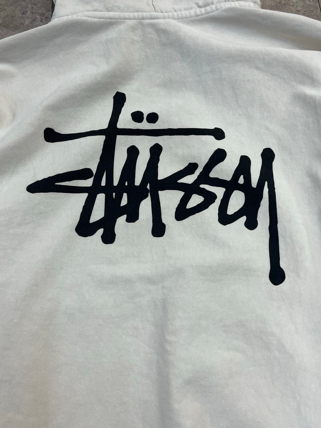 스투시 베이직 로고 후드티 화이트 L #csz2168 상품이미지6