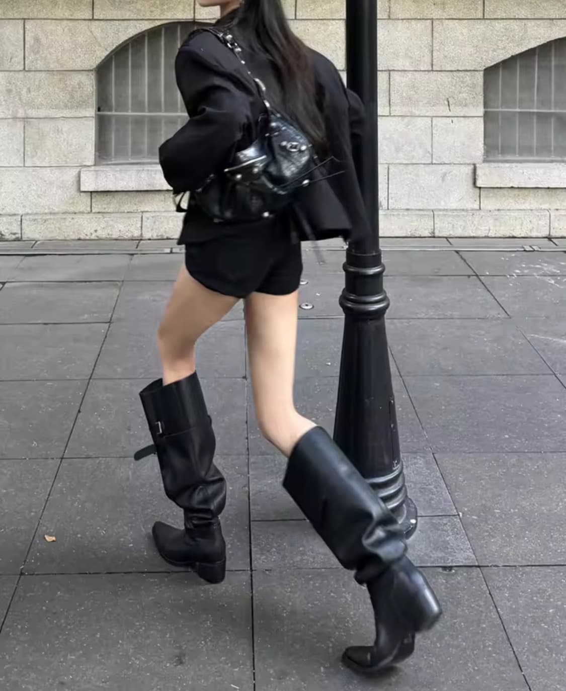 벨트 버클 스트칭 롱부츠  상품이미지3