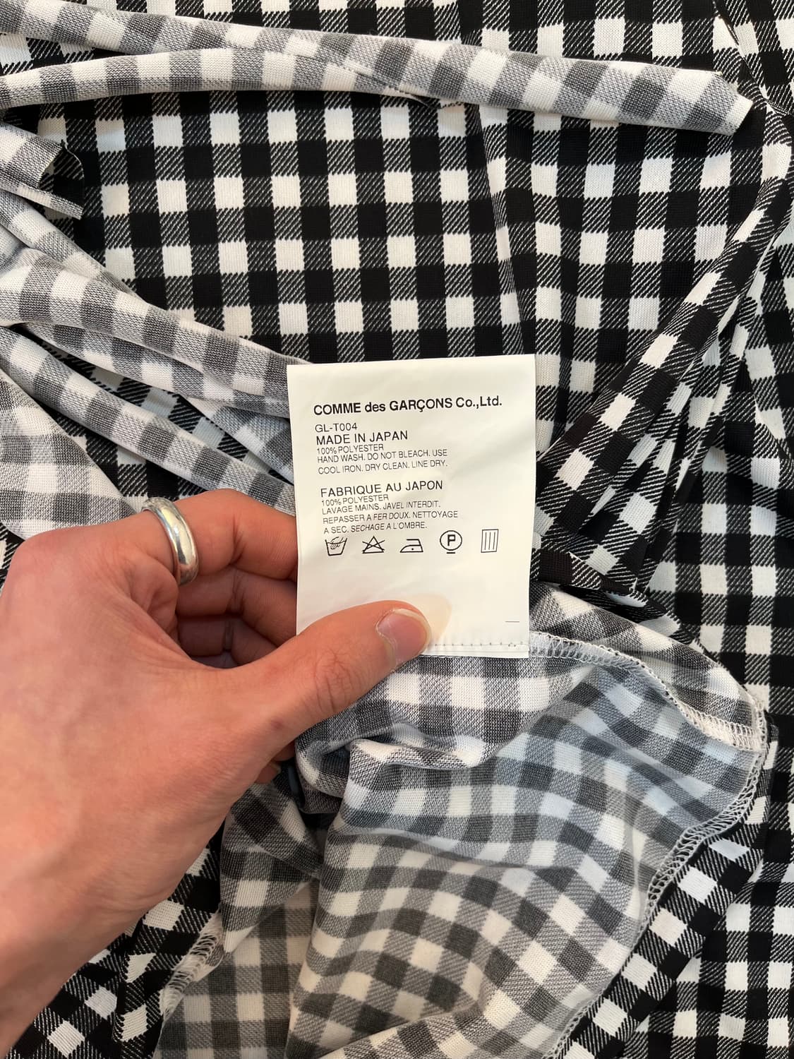 꼼데가르송 체크 드레이프 탑 슬리브 상품이미지7