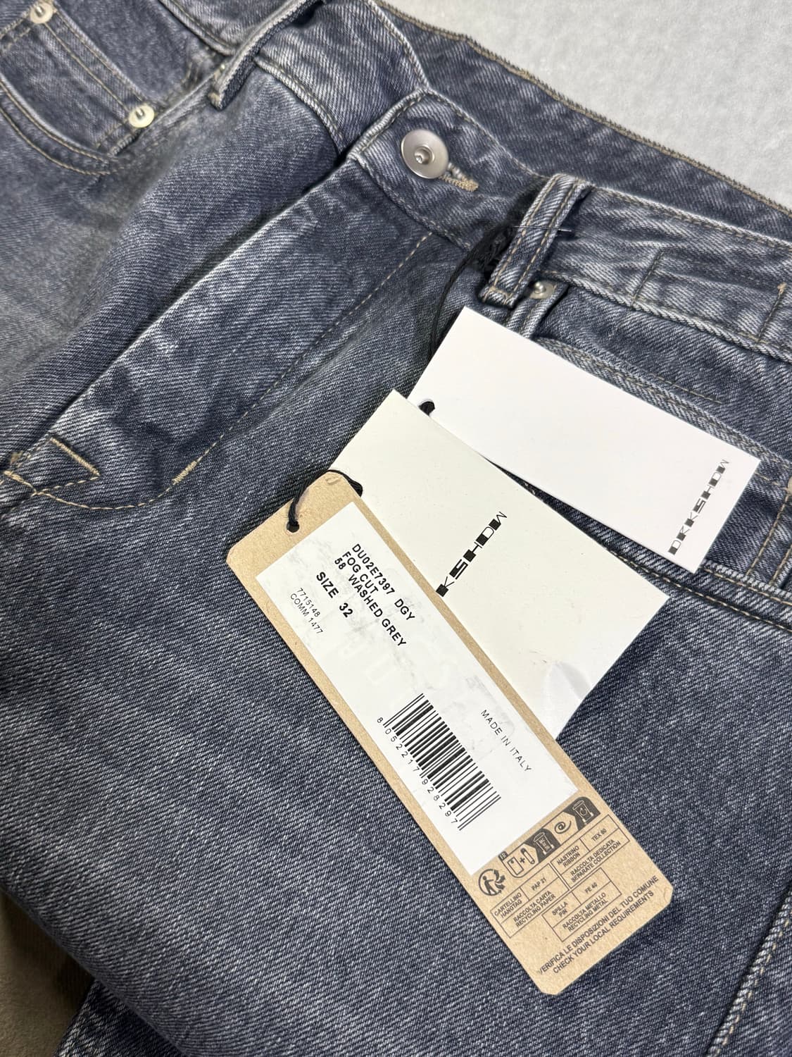 [32] 릭오웬스 다크쉐도우 포그 컷 데님 진 다크그레이 상품이미지7