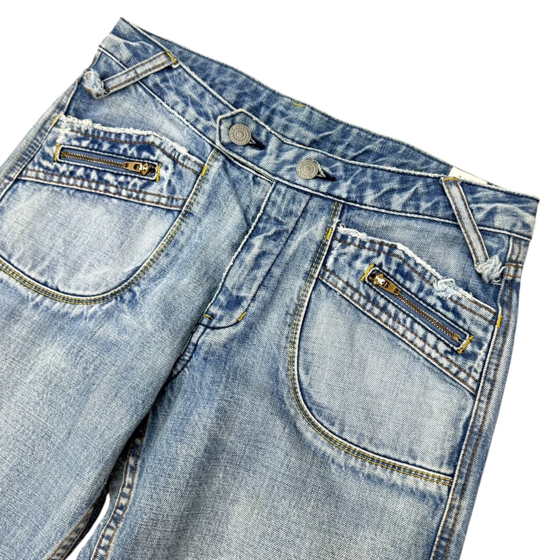 JPN 카고 지퍼디테일 워싱 데님 부츠컷팬츠 상품이미지5