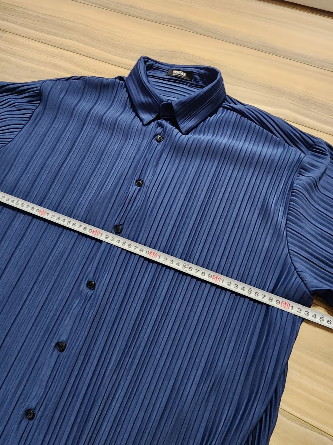 남성플리츠셔츠반바지세트셋업블루 상품이미지3