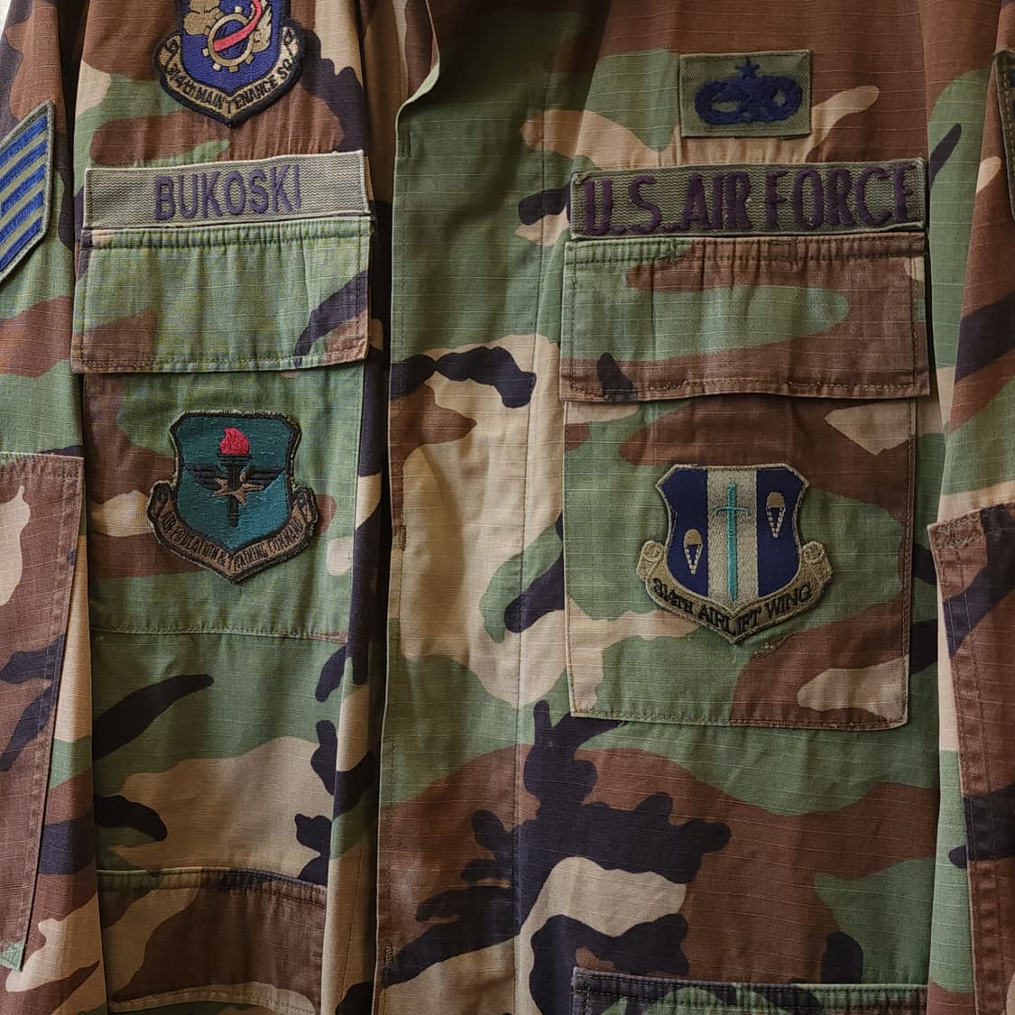 90s 미군 우드랜드 카모셔츠 BDU 라지 레귤러 상품이미지7