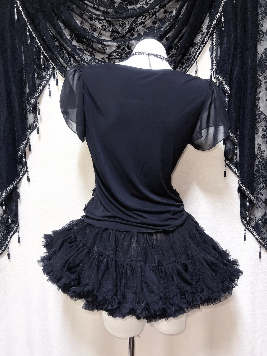 로맨틱고딕 고스 펑크 히메갸루 레이스 프릴 로걀탑 공겜여주 핀터 페어리 상품이미지8