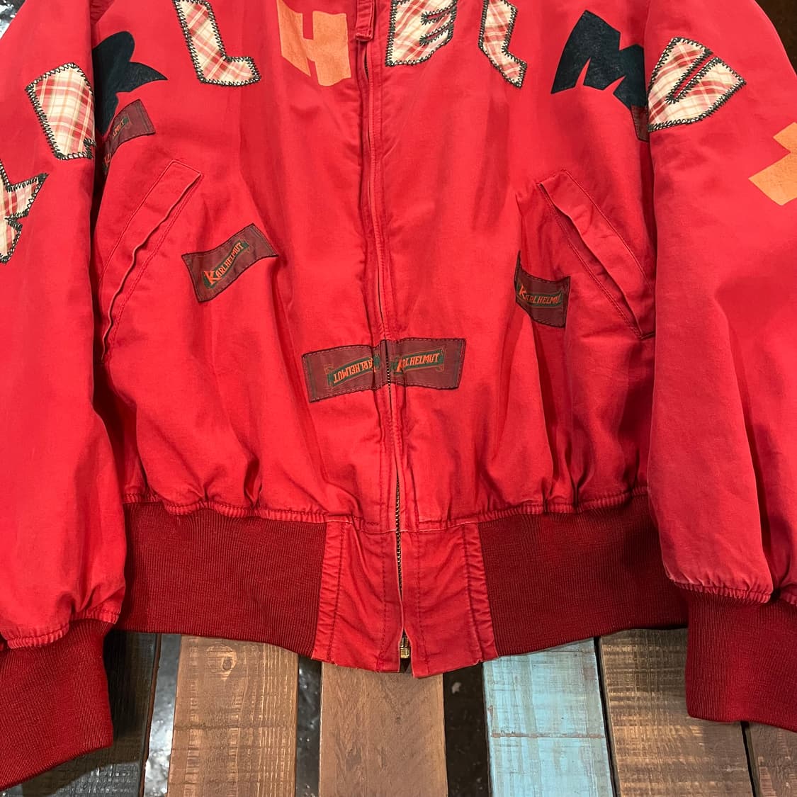 90s 칼헬무트 패치워크 Ma-1 핑크하우스 상품이미지3