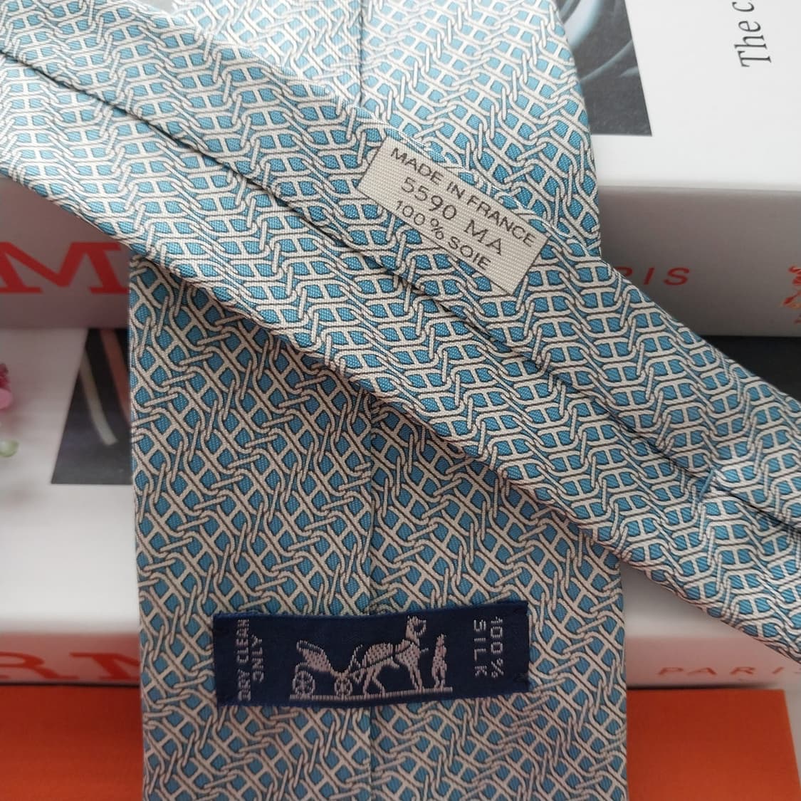 에르메스 실크 H 패턴 넥타이 9.4cm A+등급 K2117 상품이미지4