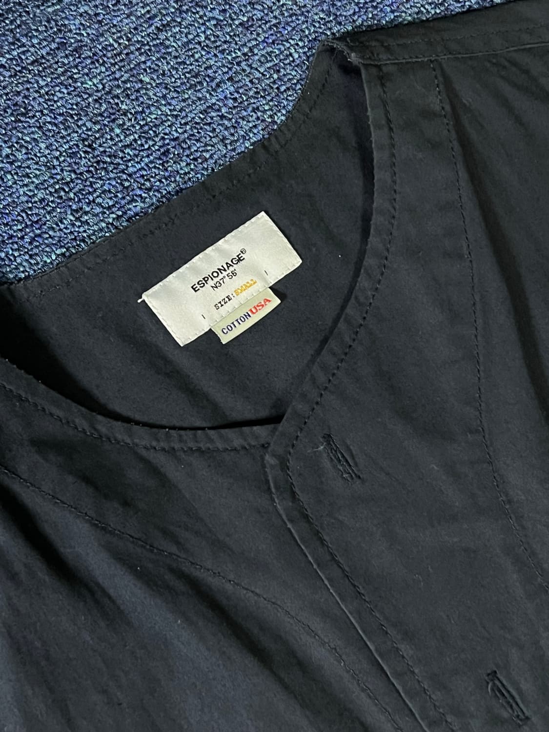 에스피오나지 노카라 워크셔츠 네이비 상품이미지2