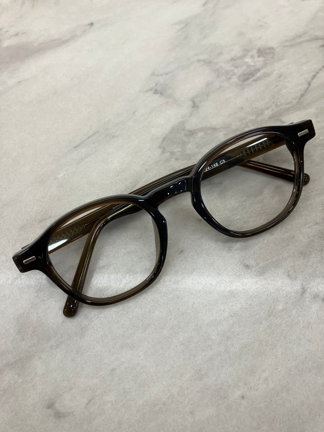 B87 DMN 투명 카키 웰링턴 뿔테 안경128 상품이미지1