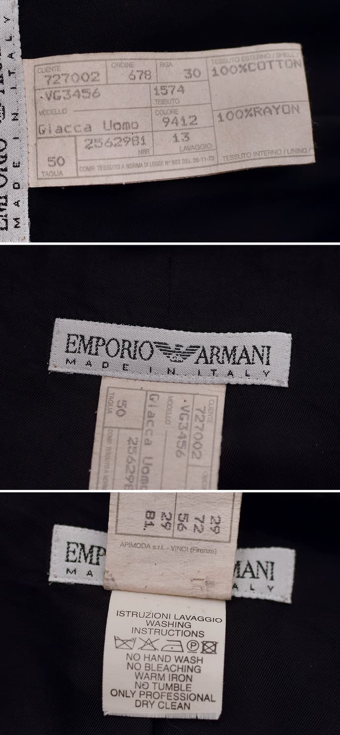 아르마니 (ARMANI) 블랙 코듀로이 코튼  자켓 (50 / 100+) 상품이미지10