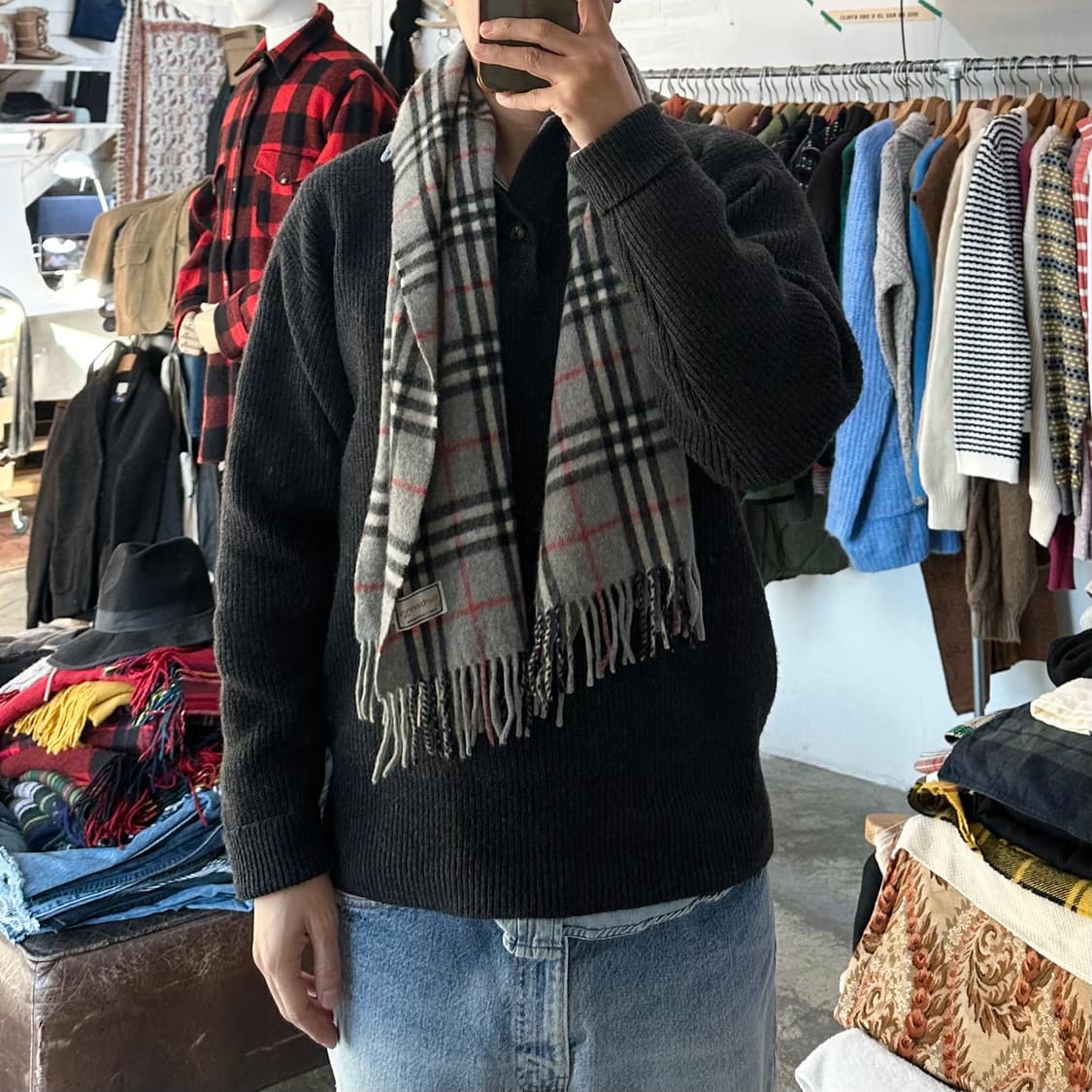 버버리 캐시미어 노바 체크 머플러  상품이미지2