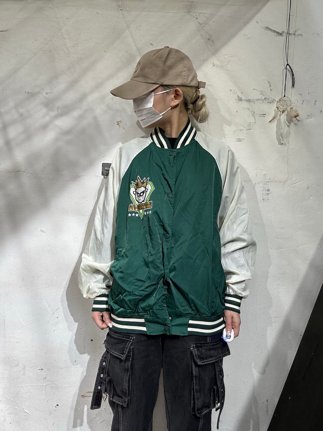 일본 빈티지 그린 빅 로고 스카잔 오버핏 코치 자켓  상품이미지2