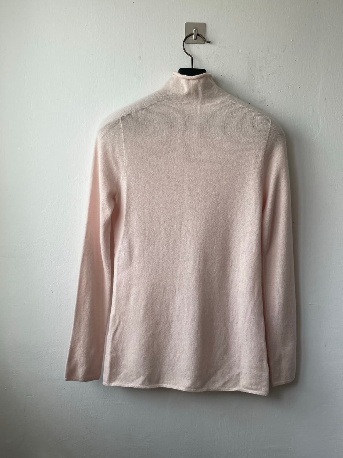 (토이오) 이태리 까리아지 캐시미어100 싱글하이넥 롱슬리브 라이트핑크 상품이미지5