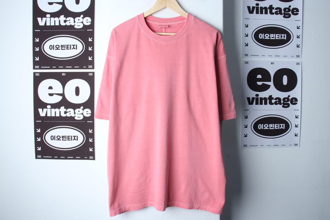 (L-2XL) 소버먼트 반팔 티셔츠 피그먼트 오버핏 핑크-H33598 상품이미지2