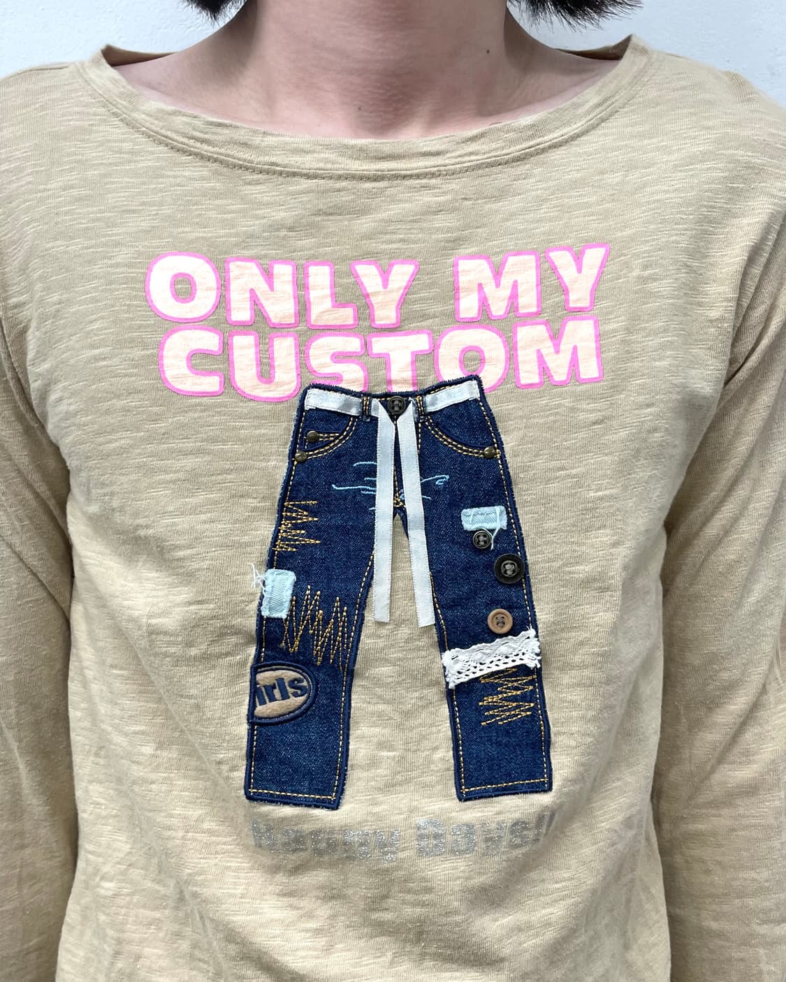 Jeans Embroidery Brown Long-Sleeved  상품이미지3