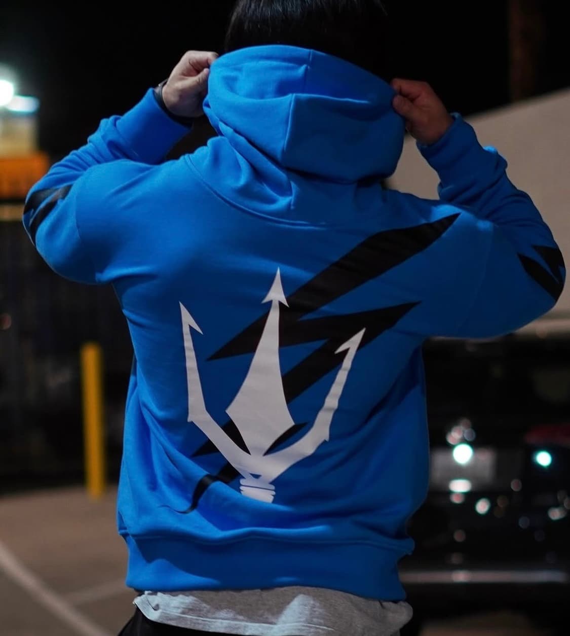 (XL) FIED 백로고 썬더 후드집업 블루 상품이미지3