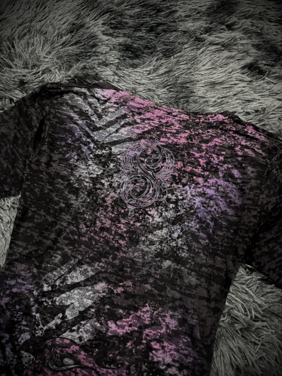 Y2K  하트 그래픽 V넥 반팔 티셔츠 상품이미지6