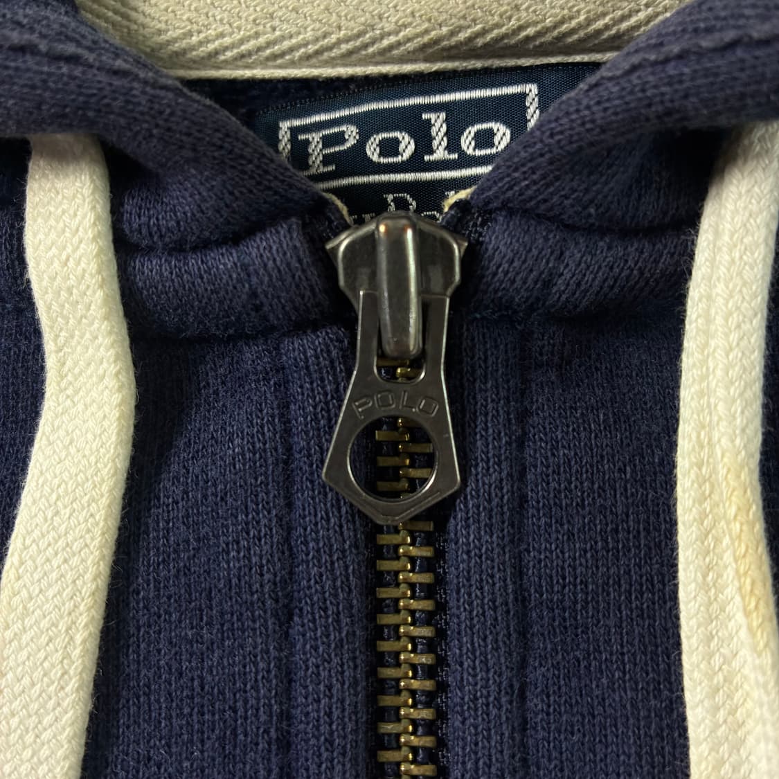Polo  폴로 랄프로렌 90,s 자수 코튼 네이비 써멀 후드집업  상품이미지5