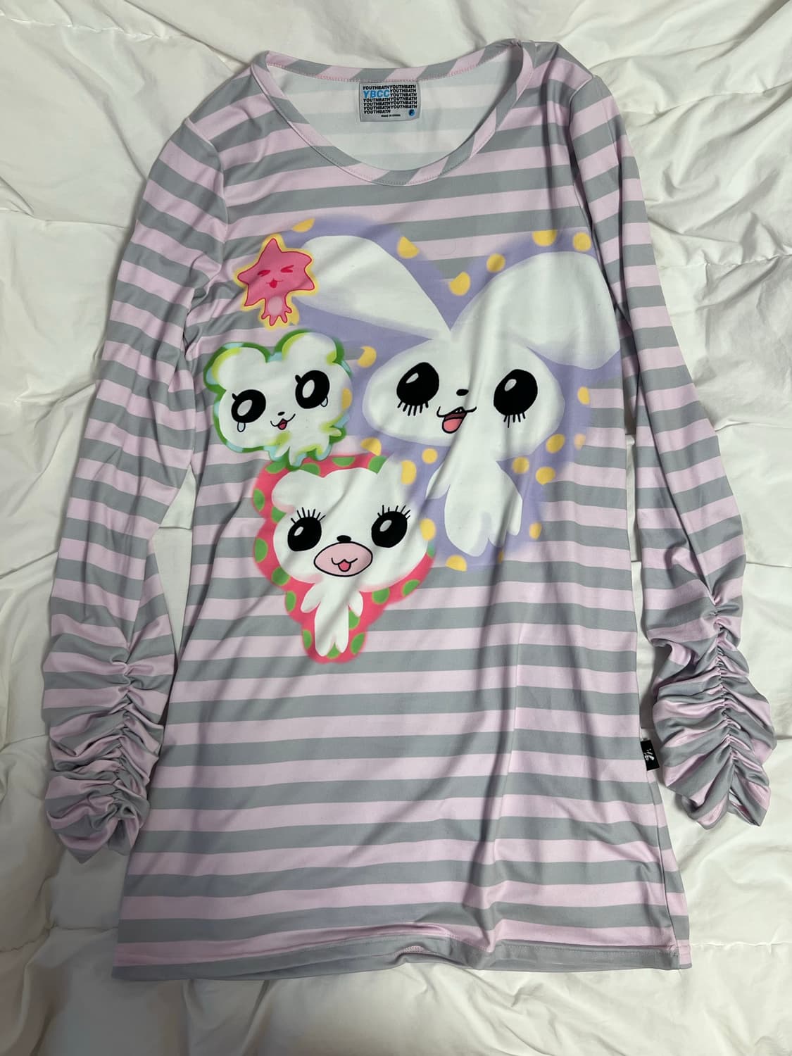 유쓰배쓰 셔링 롱슬리브 탑 핑크  상품이미지2