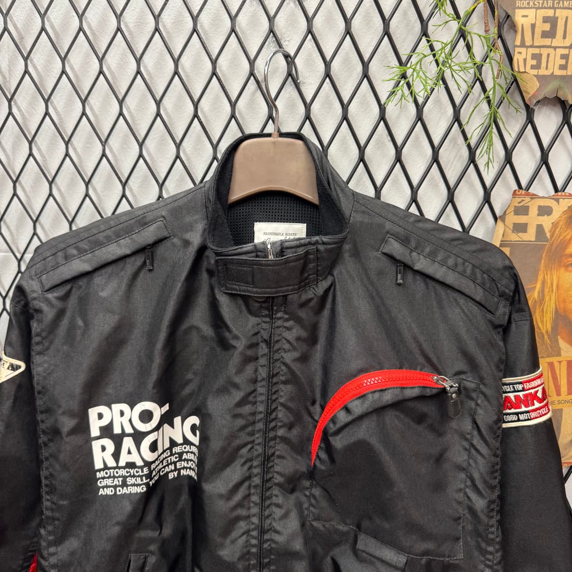 90s 난카이 프로 레이싱 빈티지 나일론 라이더 자켓 블랙 상품이미지3