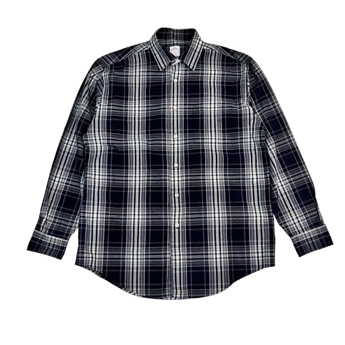 브룩스브라더스 레귤러 핏 네이비 체크 셔츠 상품이미지1